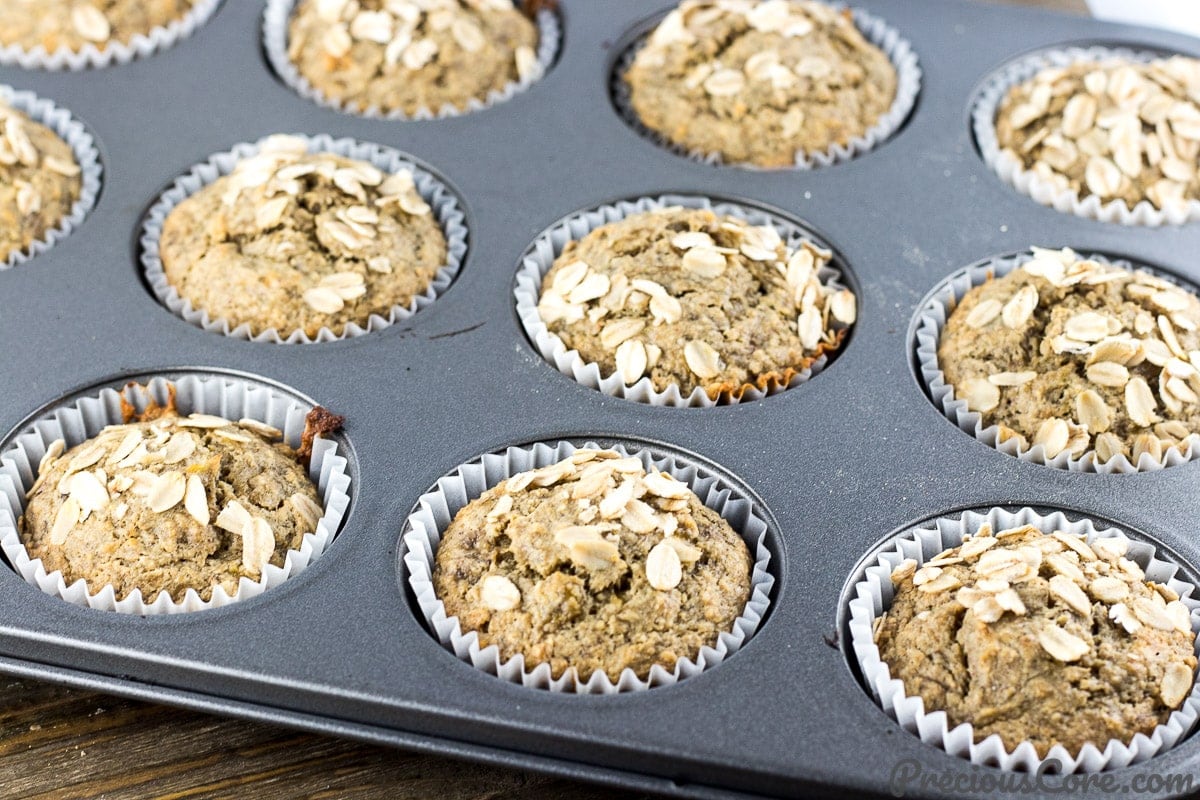 HEALTHY BANANA OAT MUFFINS Precious Core