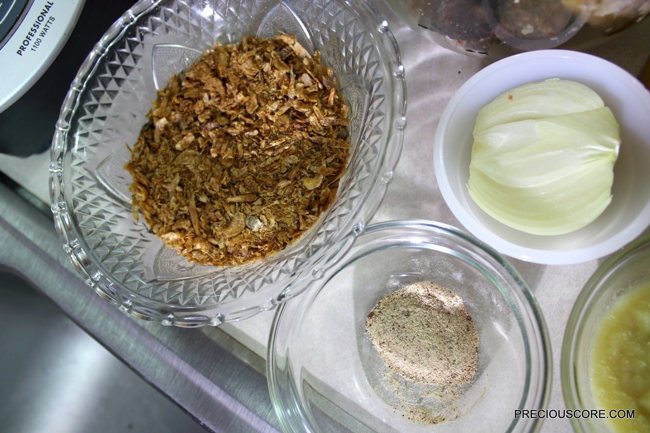 Ekwang ingredients on countertop.
