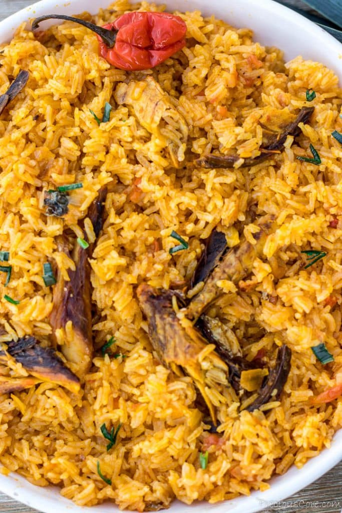 native jollof rice in a bowl