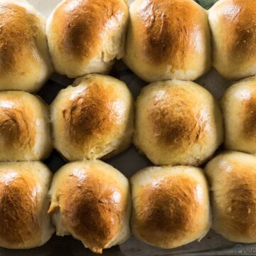 Sweet Dinner Rolls in baking pan