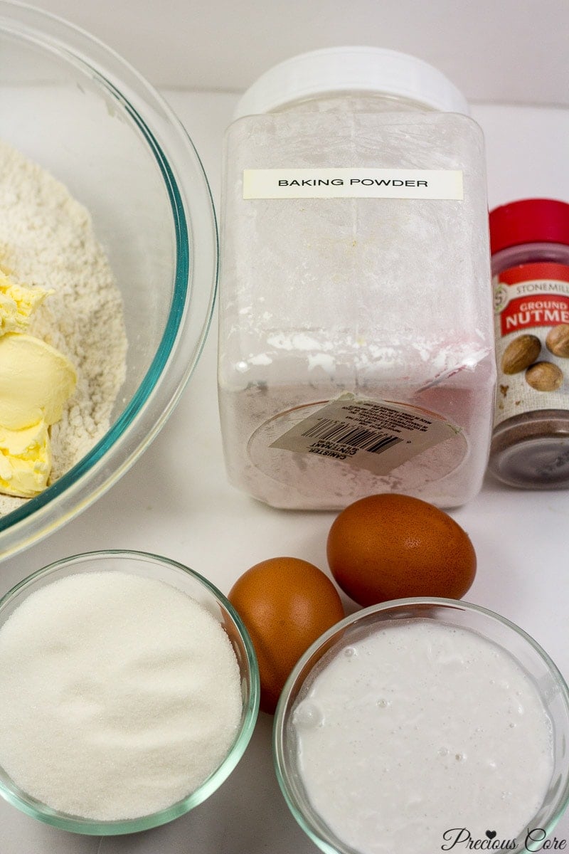 Ingredients for Cameroon doughnuts.