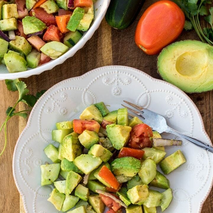 Avocado Salad Easy Salad with Avocado, Cucumber, Tomatoes (+ video)