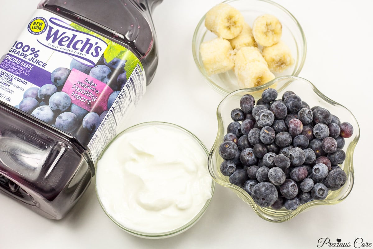 ingredients for 4-ingredient purple smoothie