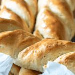 Easy homemade French Bread in a basket