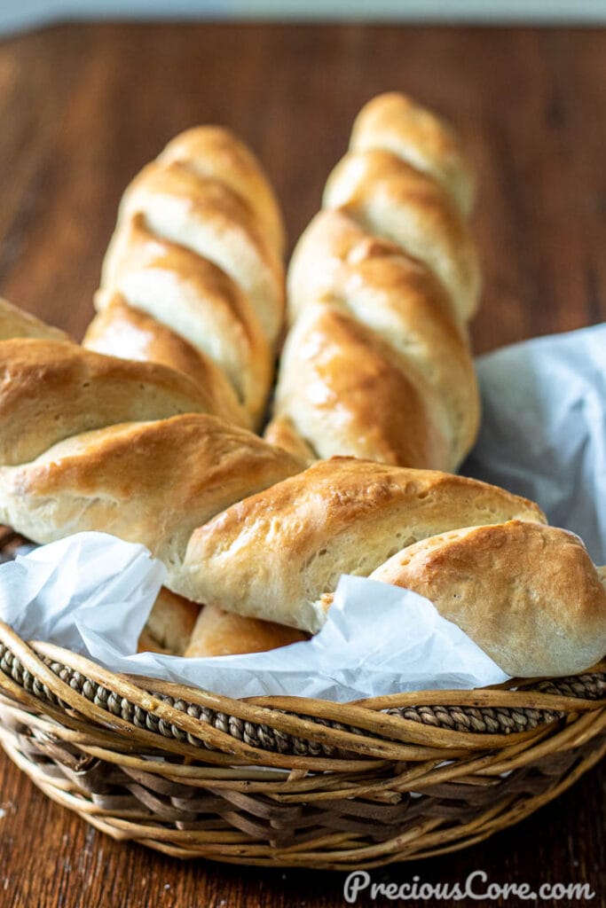 Homemade French Bread in a basket