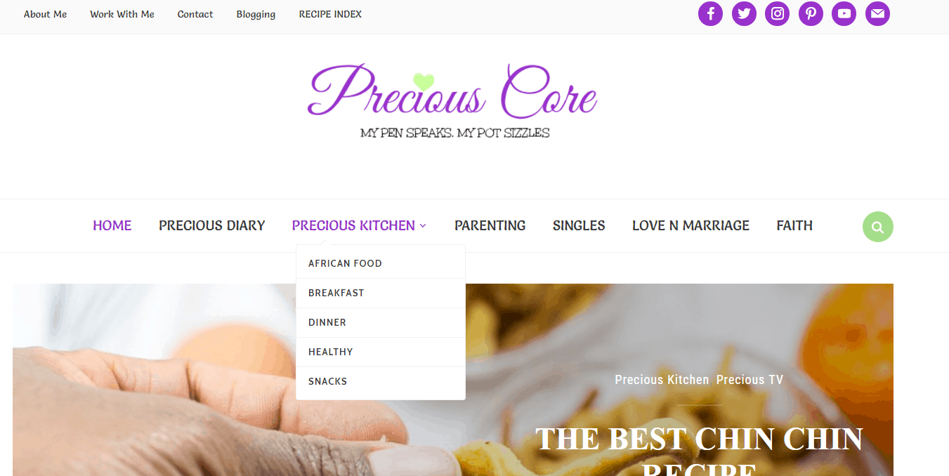 PRECIOUS KITCHEN DROP DOWN MENU