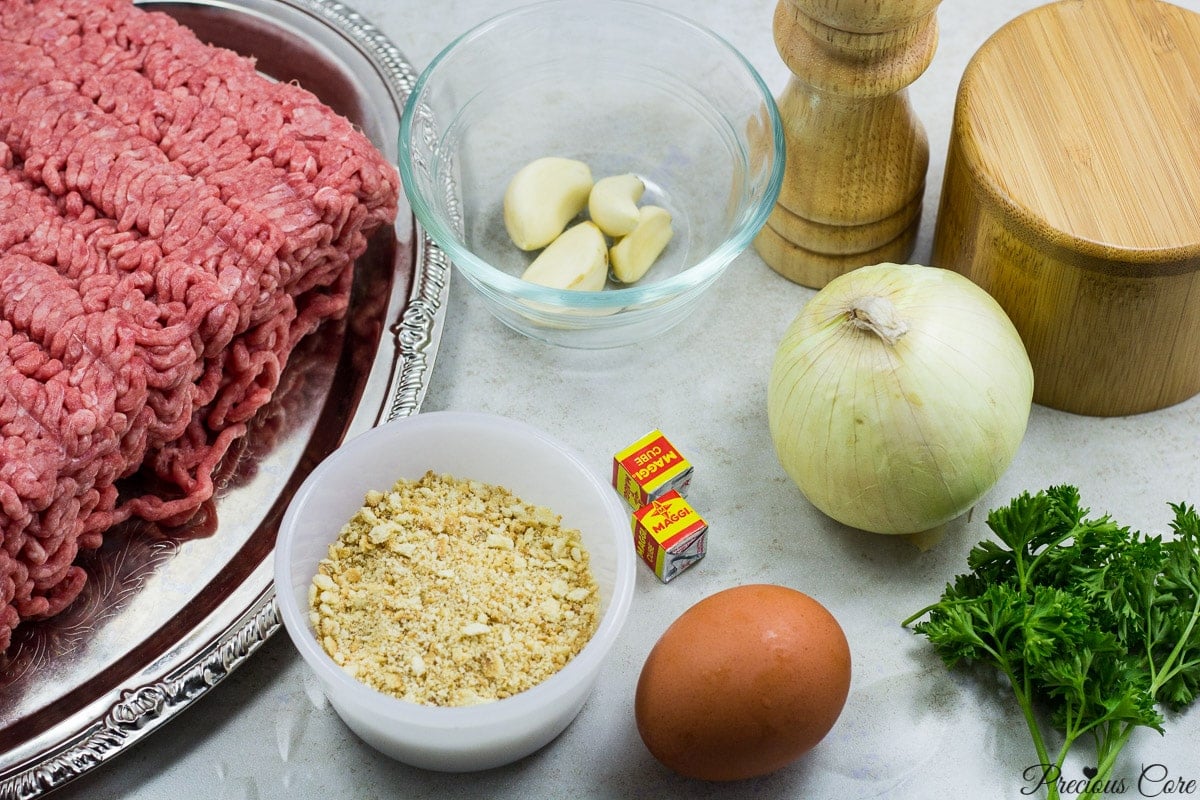 ingredients for meatballs