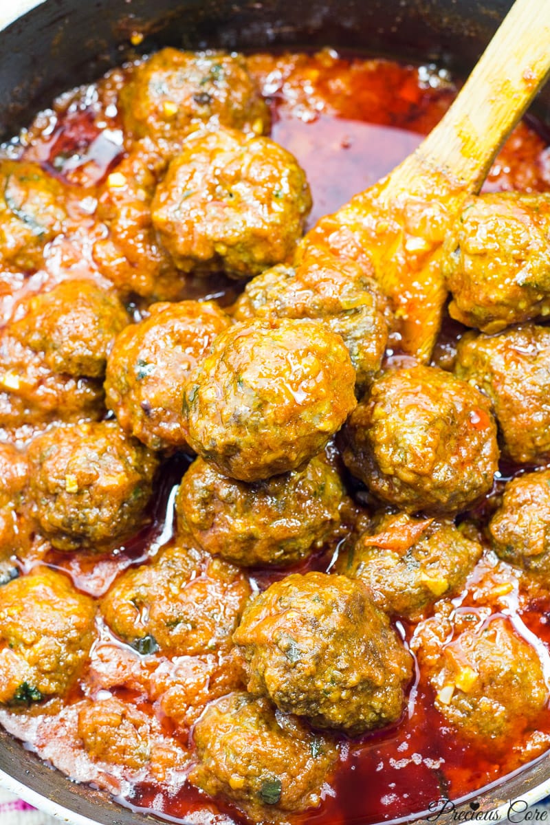 west african meatballs in tomato sauce