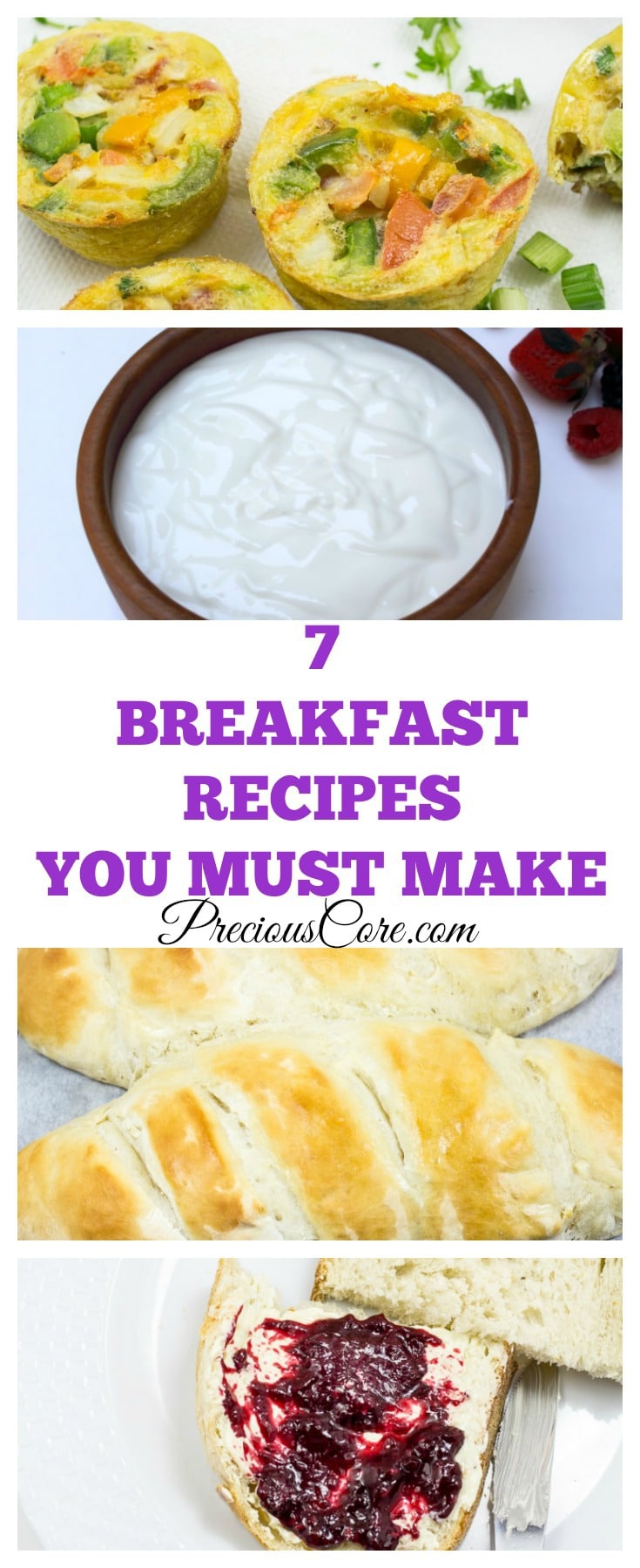 7 breakfast recipe ideas. The range from make-ahead to fast and easy!