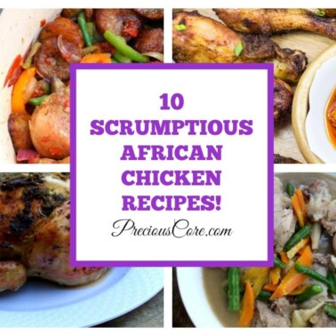 Collage with text "10 Scrumptious African Chicken Recipes!"
