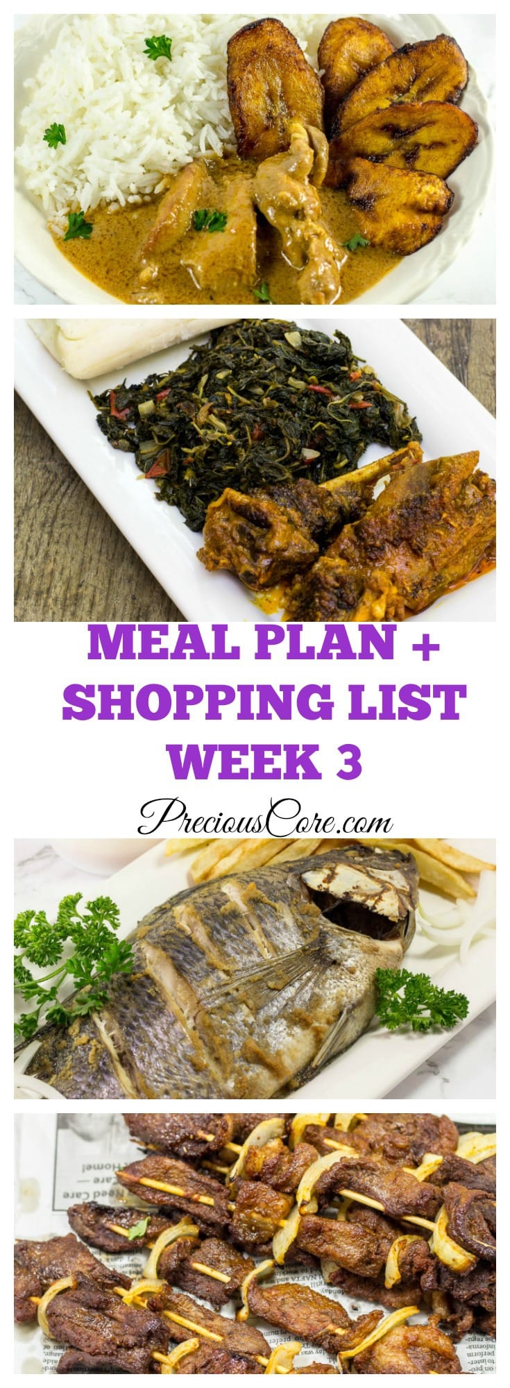 West African inspired weekly meal plan