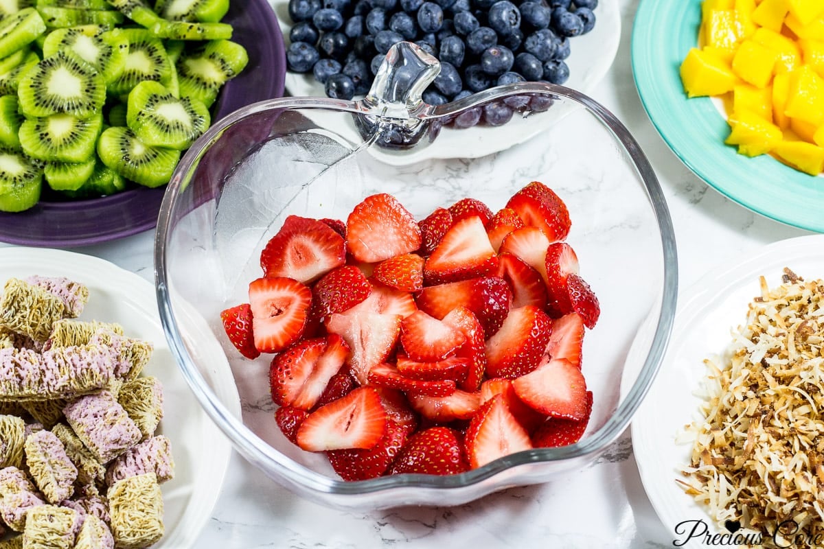 7 layer fruit salad layer 1