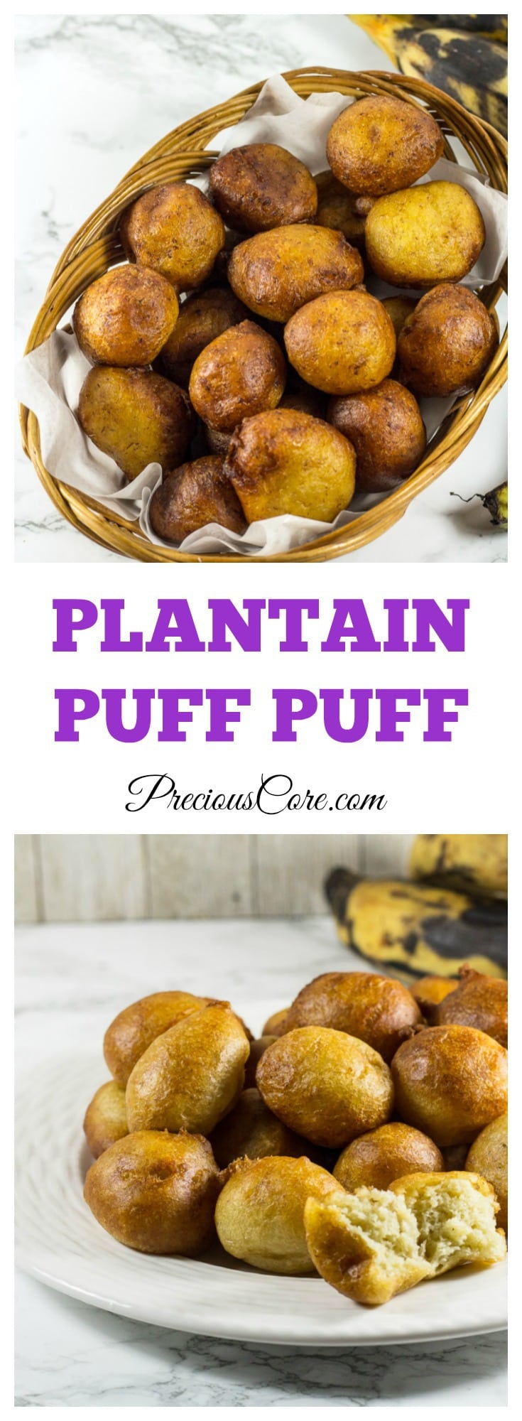 African puff puff made with plantains