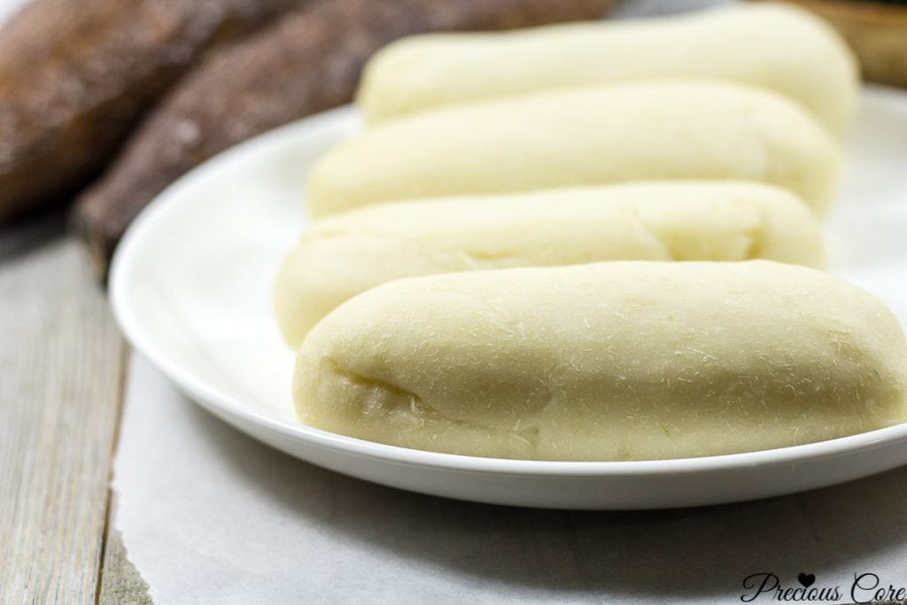 water fufu on a plate