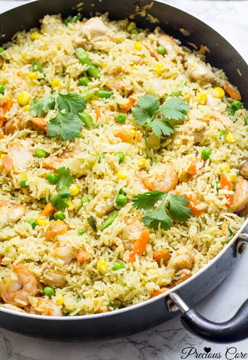 Best African fried rice - shrimp and chicken fried rice recipe