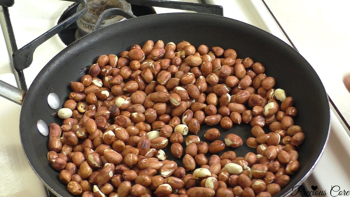 Making cameroon groundnut sweet roasted peanuts