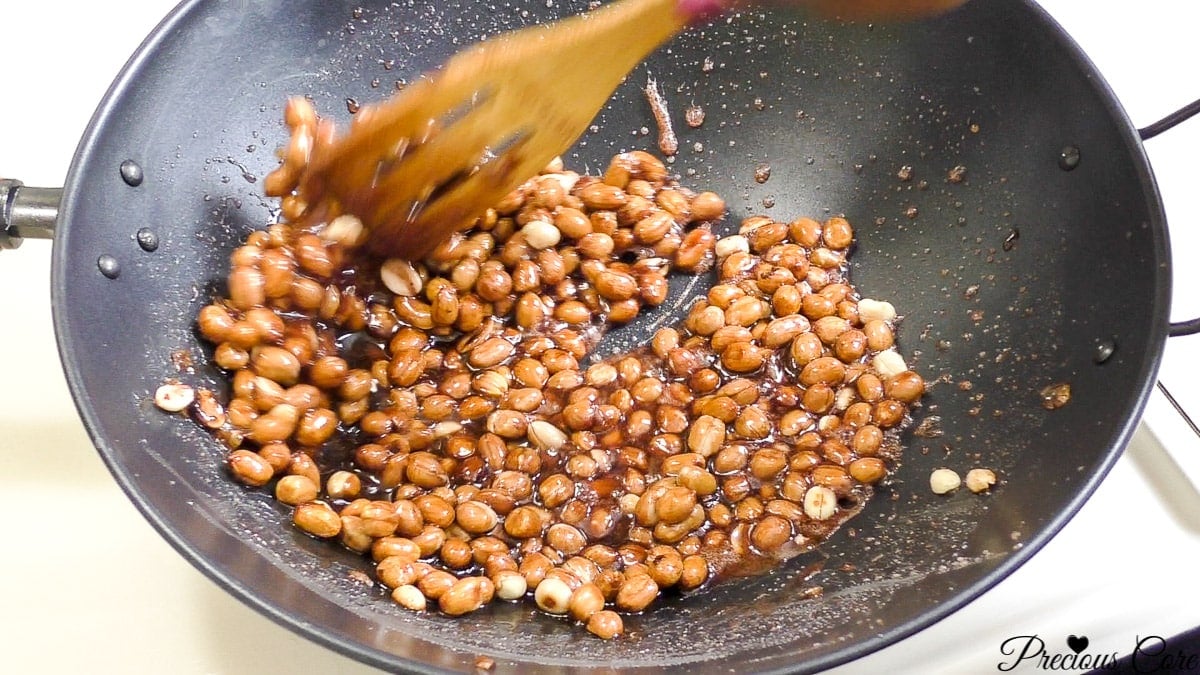 Making cameroon groundnut sweet sugar coated peanuts