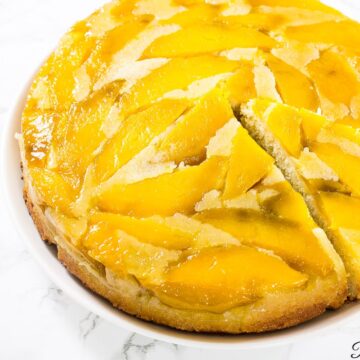 upside down mango cake