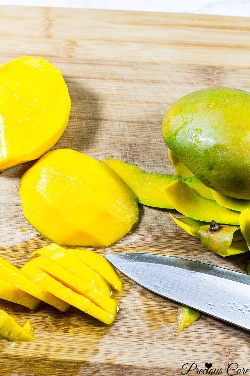 1/2 inch thick mango slices