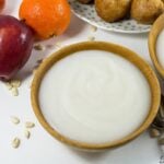 Wooden bowl of pap - corn porridge.