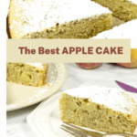 Pinterest image of apple cake made with fresh apples.