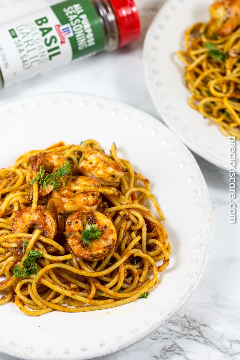 Blackened Shrimp and Pasta Dinner