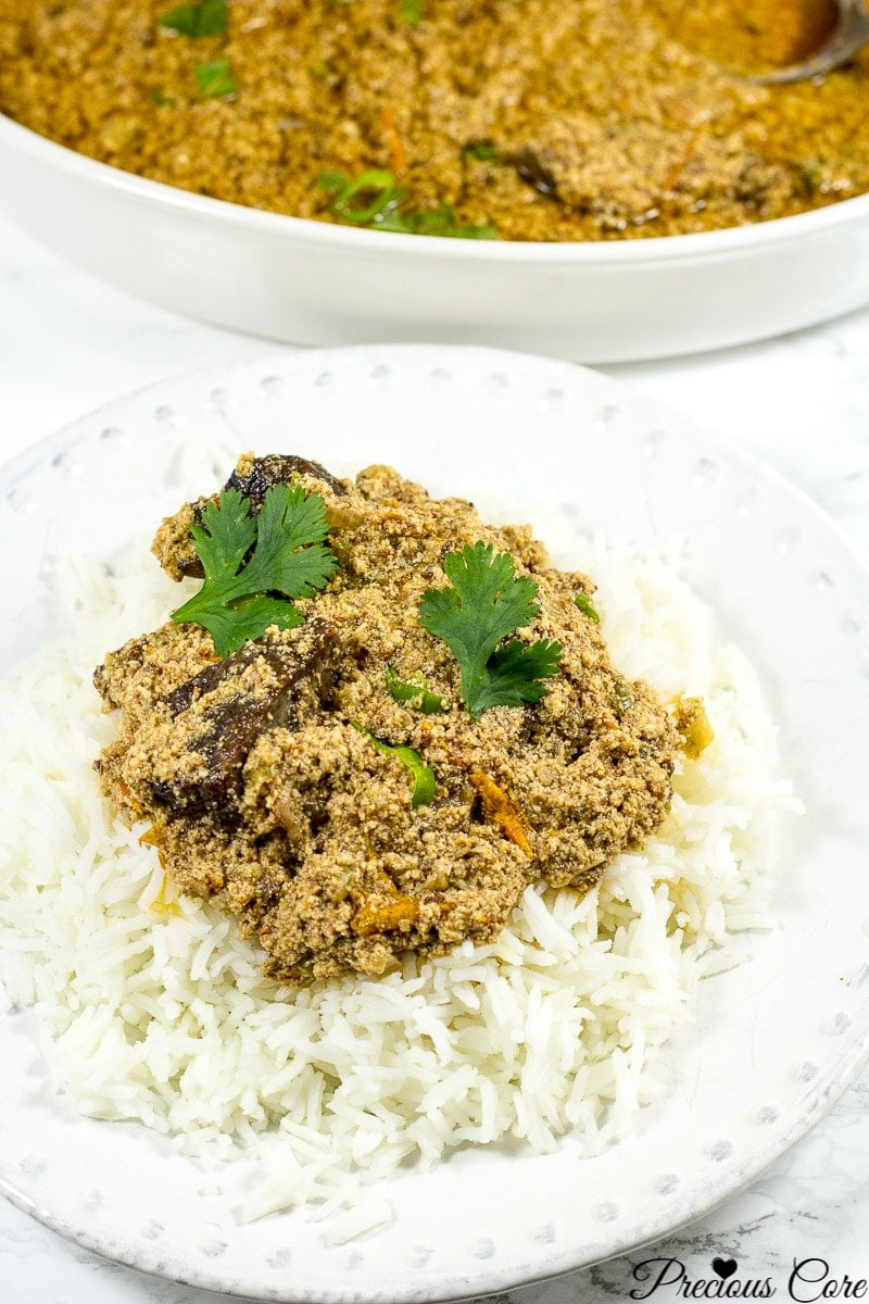 Egusi Stew Cameroon, Egusi stew with boiled rice