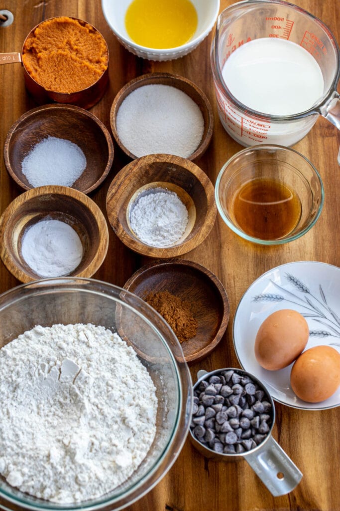 Ingredients for pumpkin pancakes 