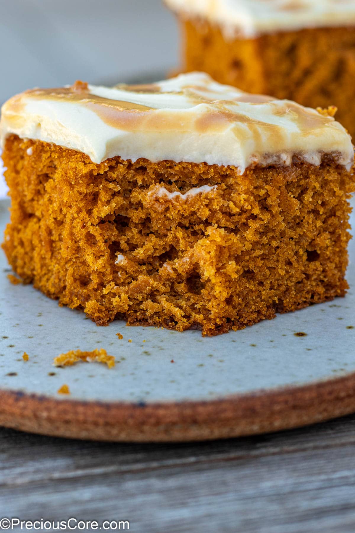 Pumpkin Cake with cream cheese frosting.