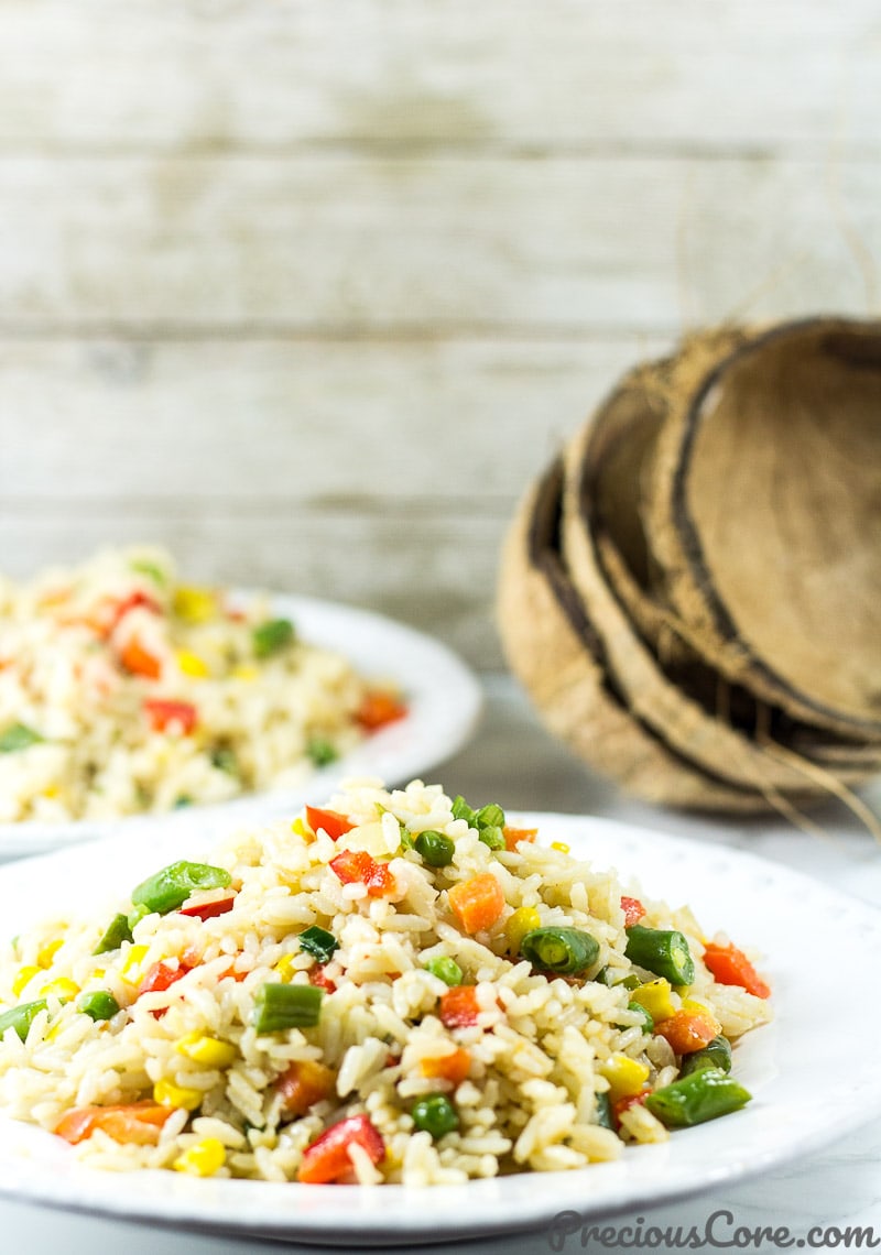 receita de Arroz Frito de coco 