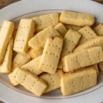 homemade shortbread cookies on a serving tray