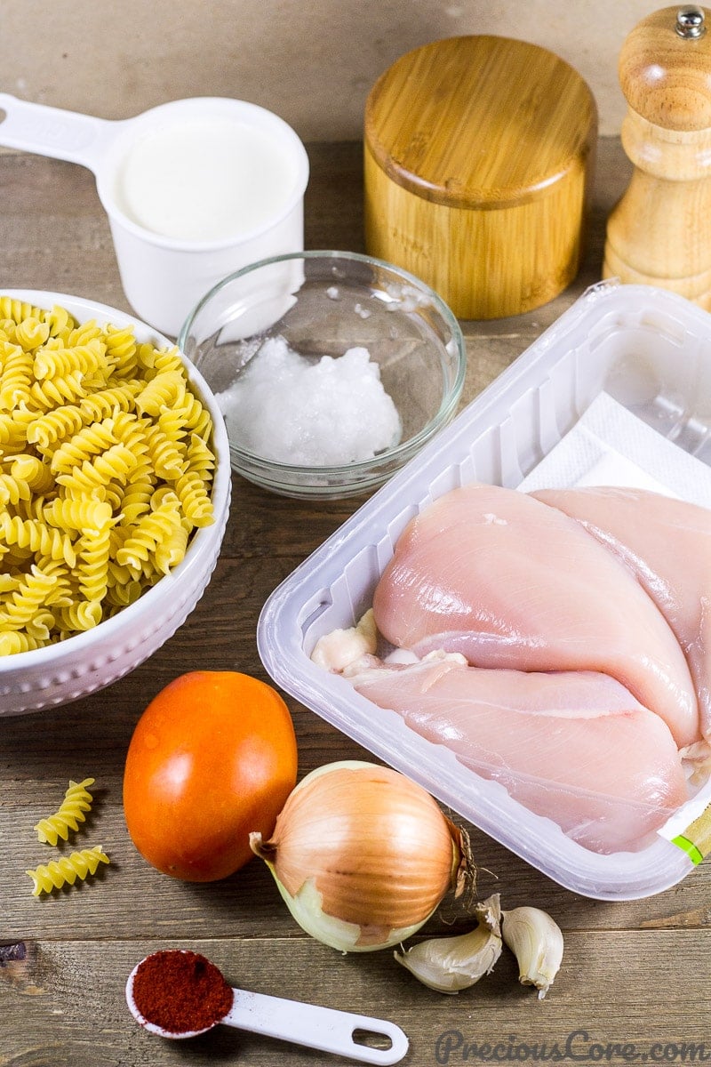 Macaroni and Chicken dinner recipe ingredients
