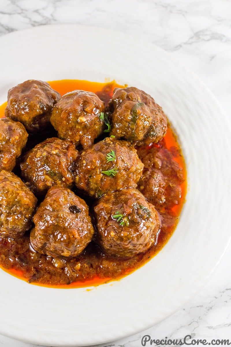 African Meatballs in tomato sauce. Great African dinner.