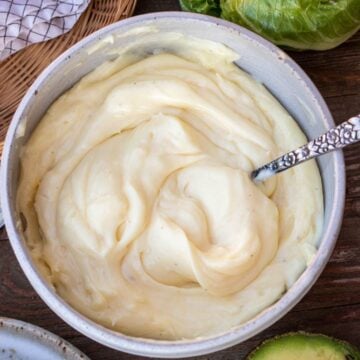 Homemade Mayonnaise in a bowl