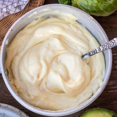 Homemade Mayonnaise in a bowl