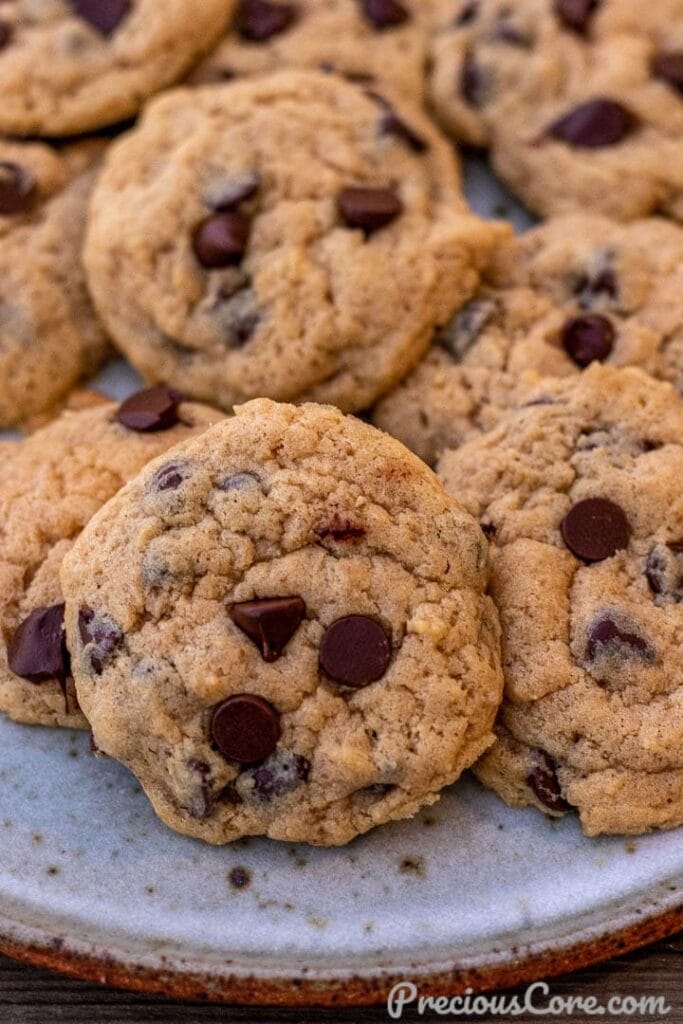 Chocolate chip cookies on a plate