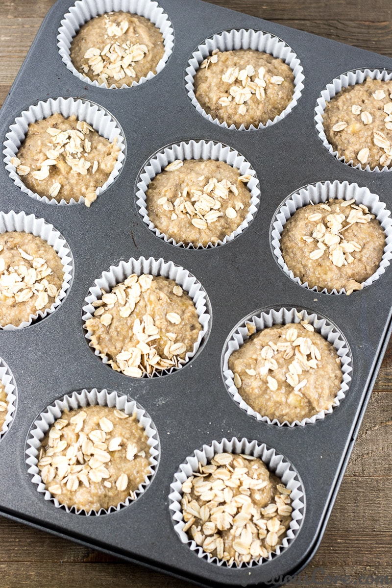 Healthy Banana Oat Muffins Batter