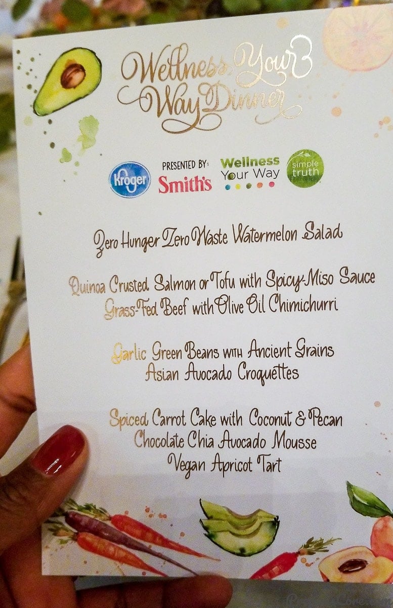 Dinner menu