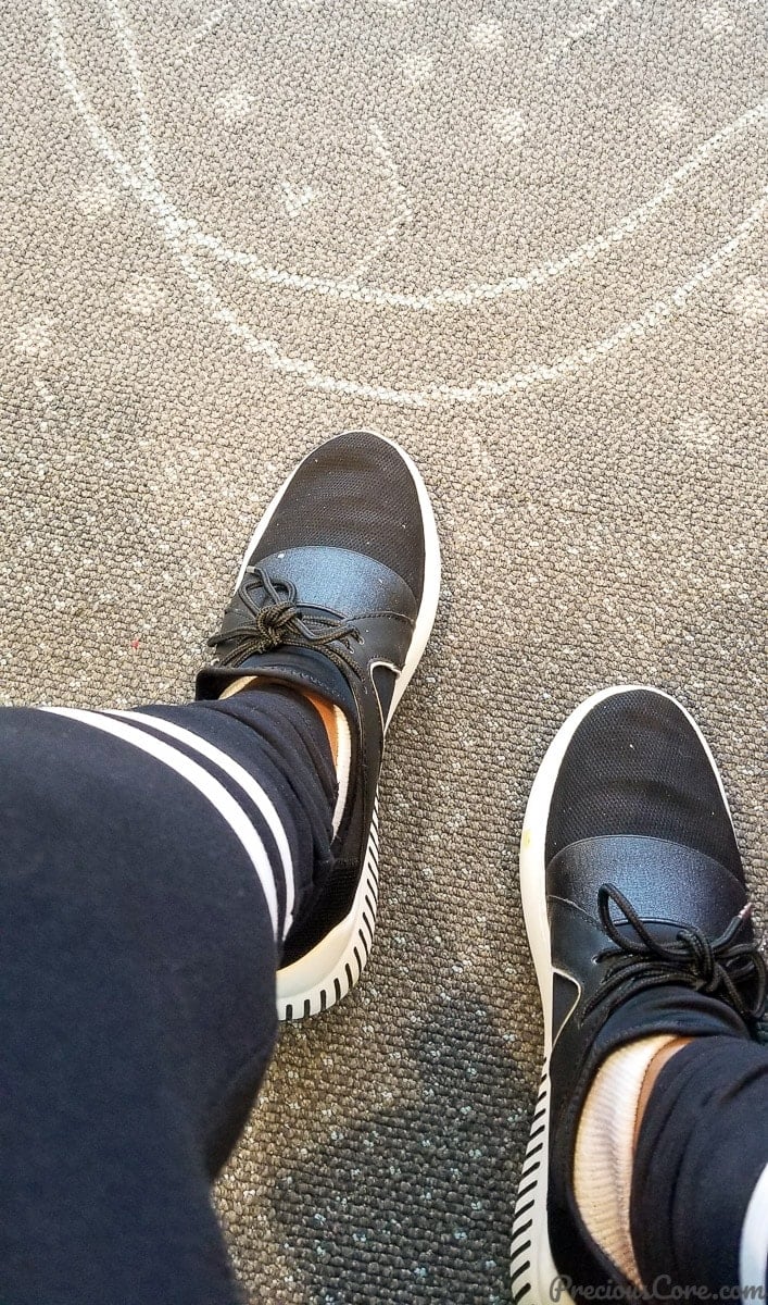 My sneakers waiting to travel at Minneapolis Saint Paul International Airport