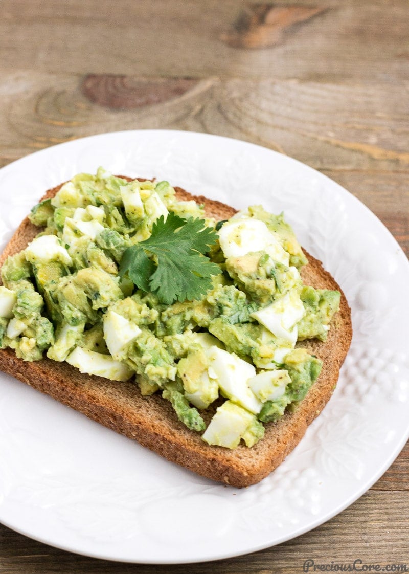 Avocado Egg Salad Served on whole Wheat Toast