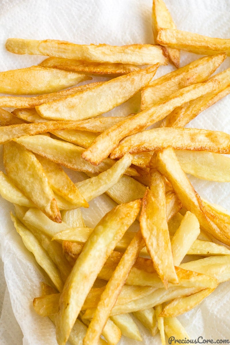 Homemade French Fries on Paper Towel