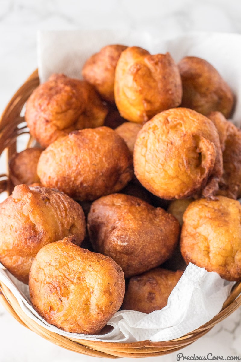 Fritters in a basket.