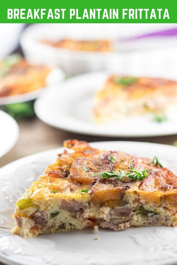 This Plantain Frittata is the ultimate plantain and egg breakfast recipe. The sweetness of the plantains pairs so well with the savoriness of the eggs and other ingredients. You'll want to make this over and over again! #Breakfast #Plantain #Brunch #PreciousCore