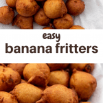 Banana fritters on serving platter