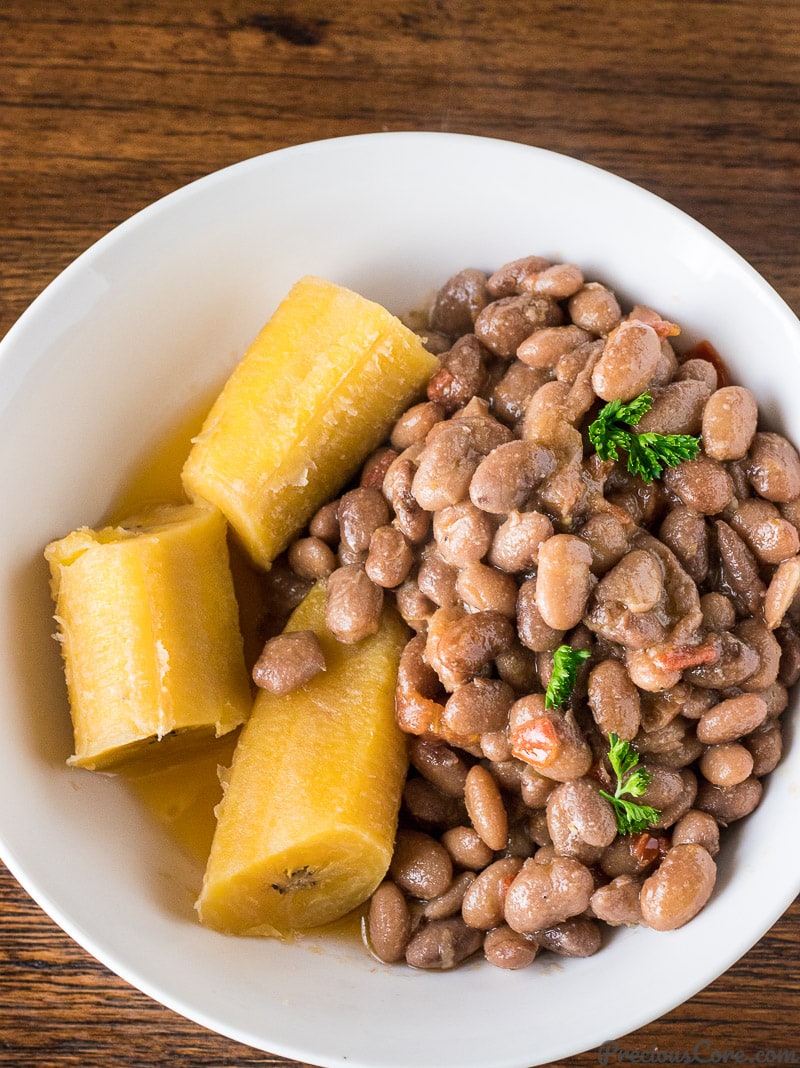 Pinto beans and plantain