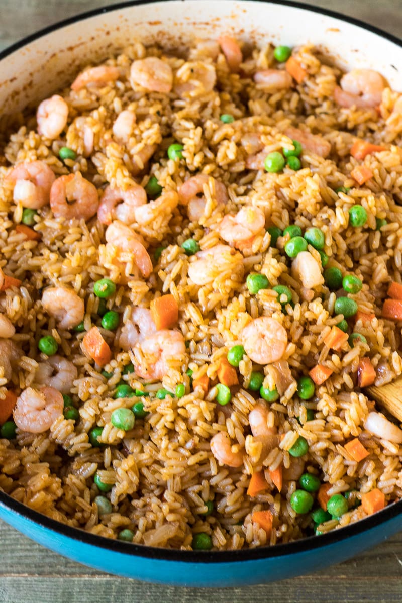 African Jollof Rice cooked with shrimp