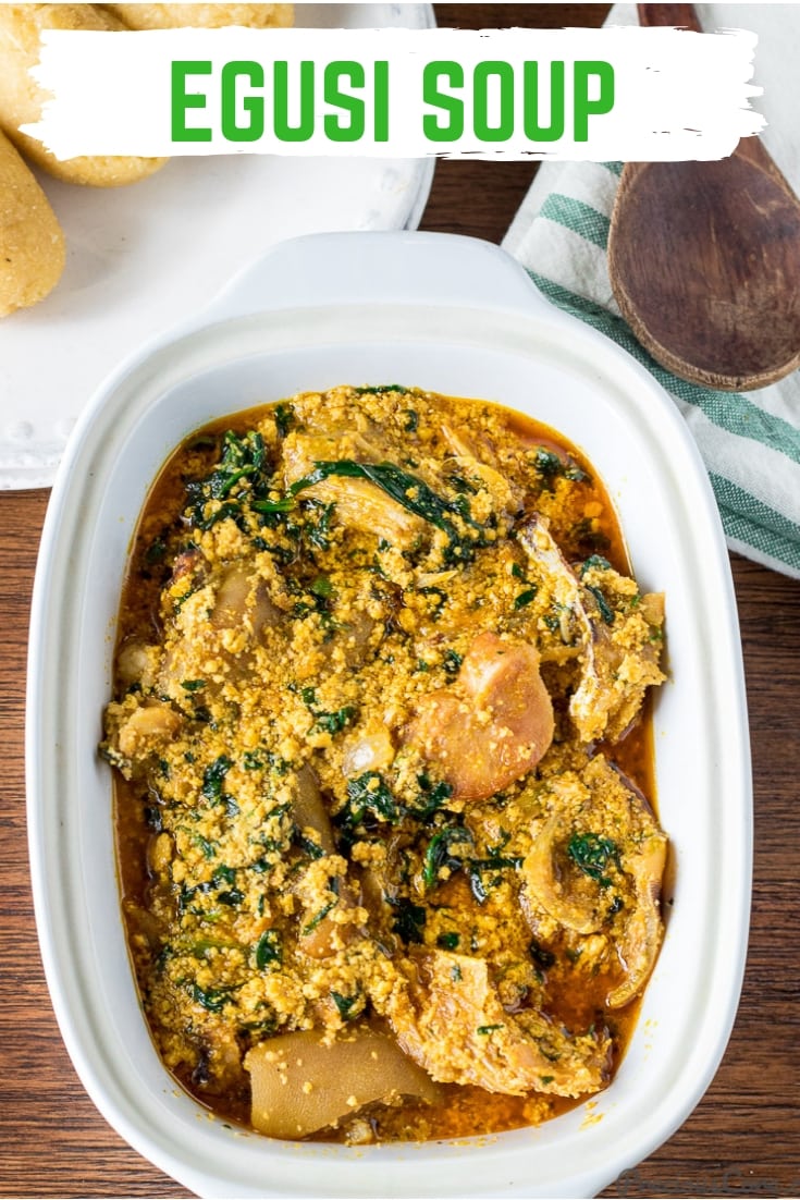 Egusi Soup is a finger-licking good Nigerian soup made with a white variety of pumpkin seeds. It is spicy, nutty with exotic African flavors! #Africanfood #Dinner #Ethnicfood #PreciousCore