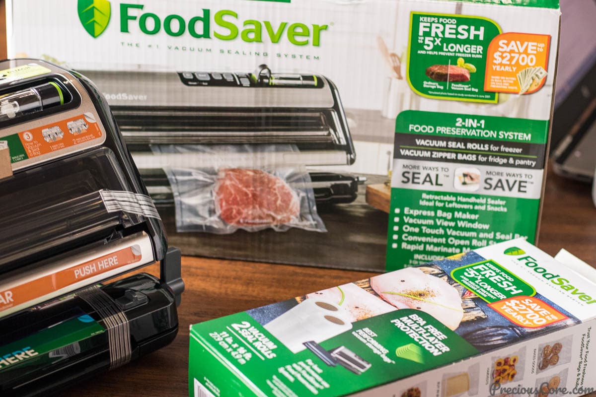 Foodsaver 5200 in front of the box it came in.