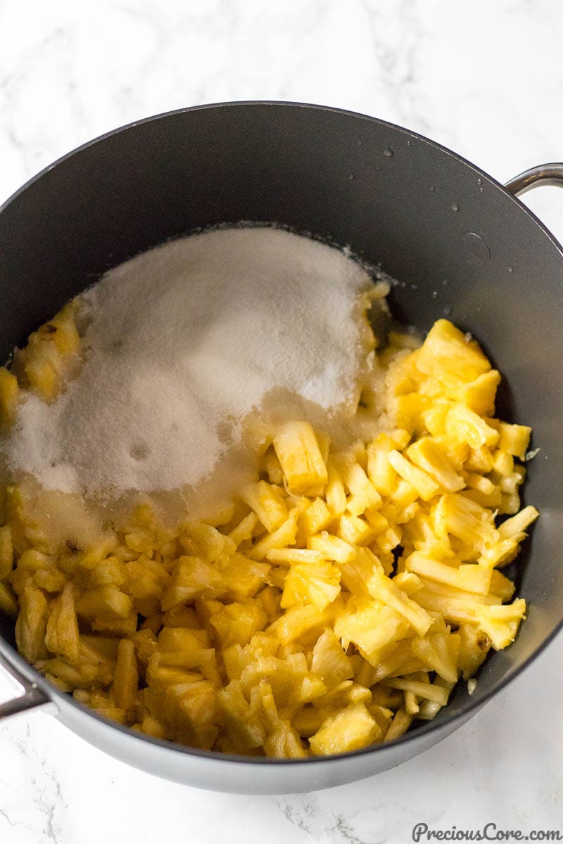 All ingredients for homemade Pineapple Jam