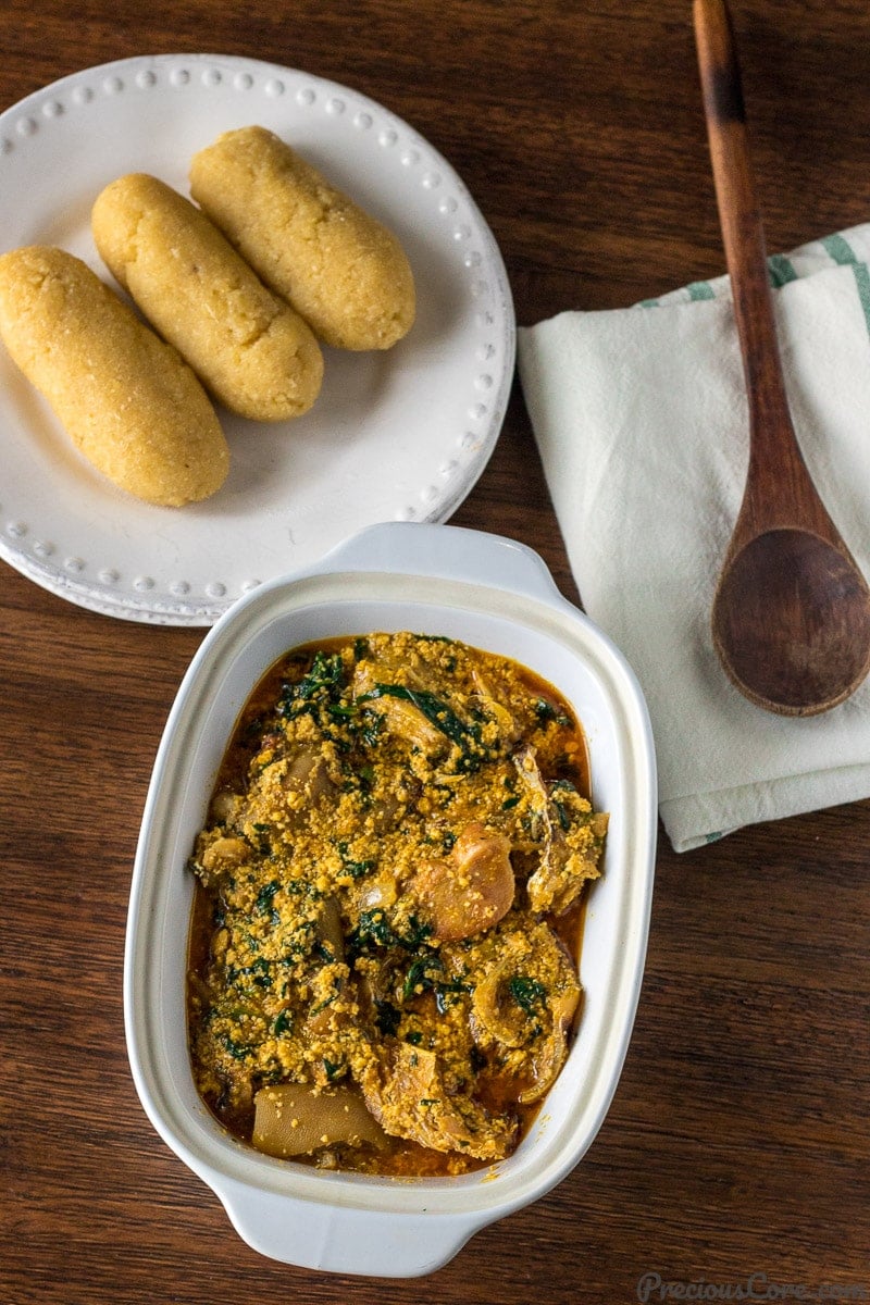 Melon seed Soup served with Garri (Eba).